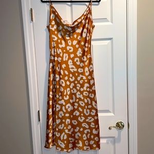 Glam Dresses Satin Cowl Neck Slip Dress (L)